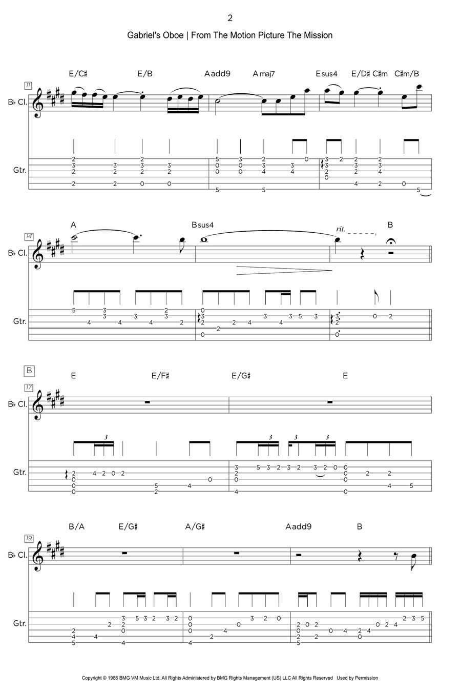 Gabriel's Oboe B-Flat Clarinet scores gallery preview page 2