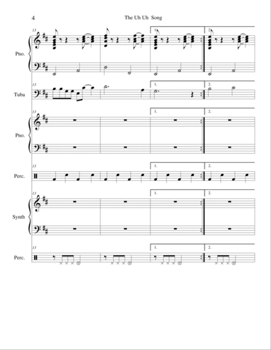 The Uh Uh Song School and Community scores gallery preview page 4