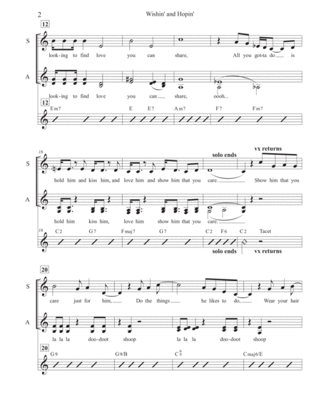 Wishin' And Hopin' by Dusty Springfield Women's Choir - Digital Sheet Music