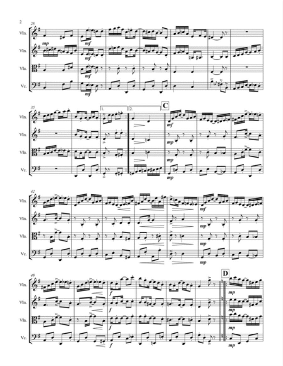 Joplin - “Fig Leaf Rag” (for String Quartet) String Quartet scores gallery preview page 3