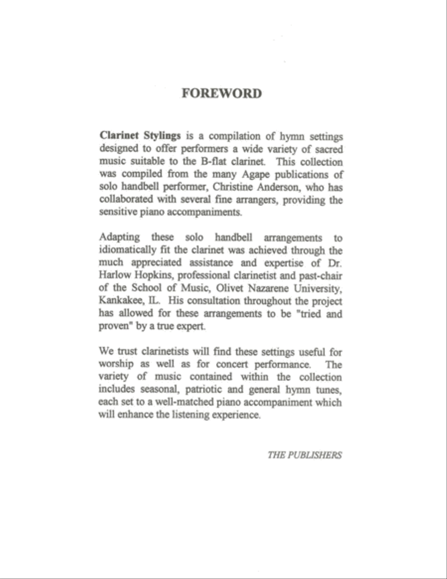 Clarinet Stylings-Digital Download Clarinet Solo scores gallery preview page 3