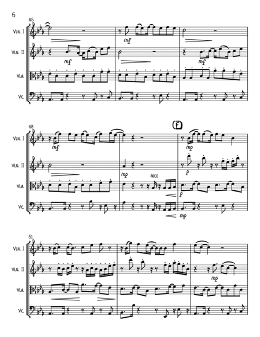 Fireflies String Quartet scores gallery preview page 6