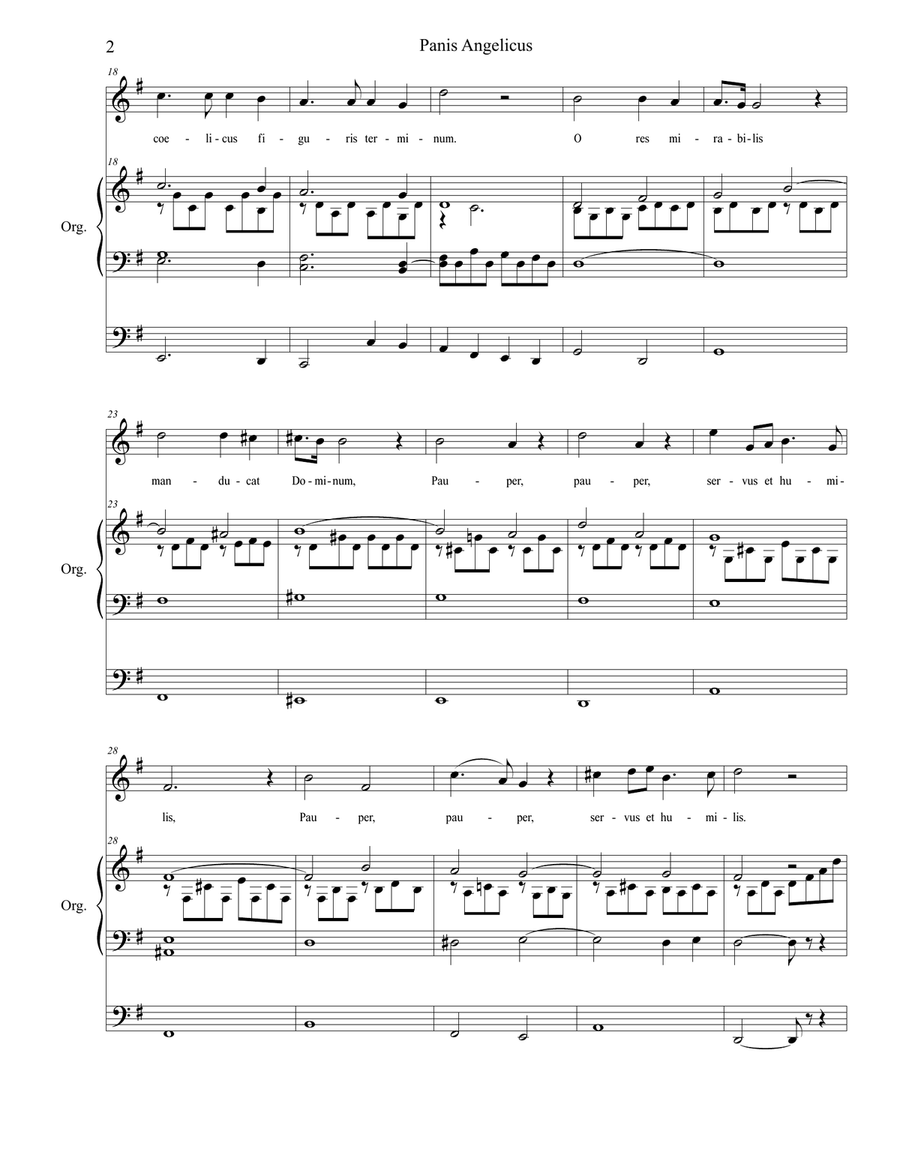 Panis Angelicus (for Vocal Solo - Medium Key - Organ accompaniment) Piano, Vocal scores gallery preview page 3