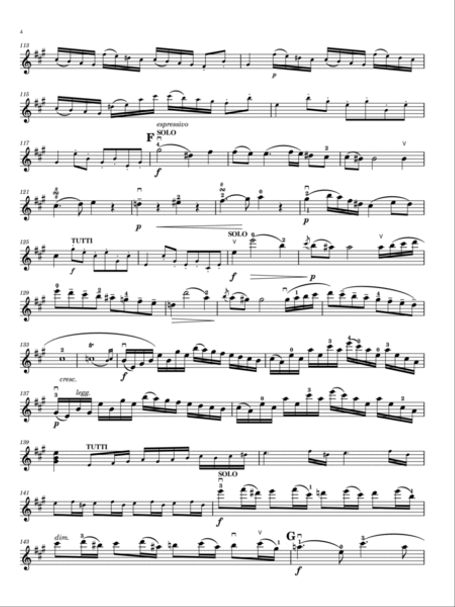 Mozart - Violin Concerto No.5 in A major, K.219 Violino principale - Original With Fingered Violin Solo scores gallery preview page 4