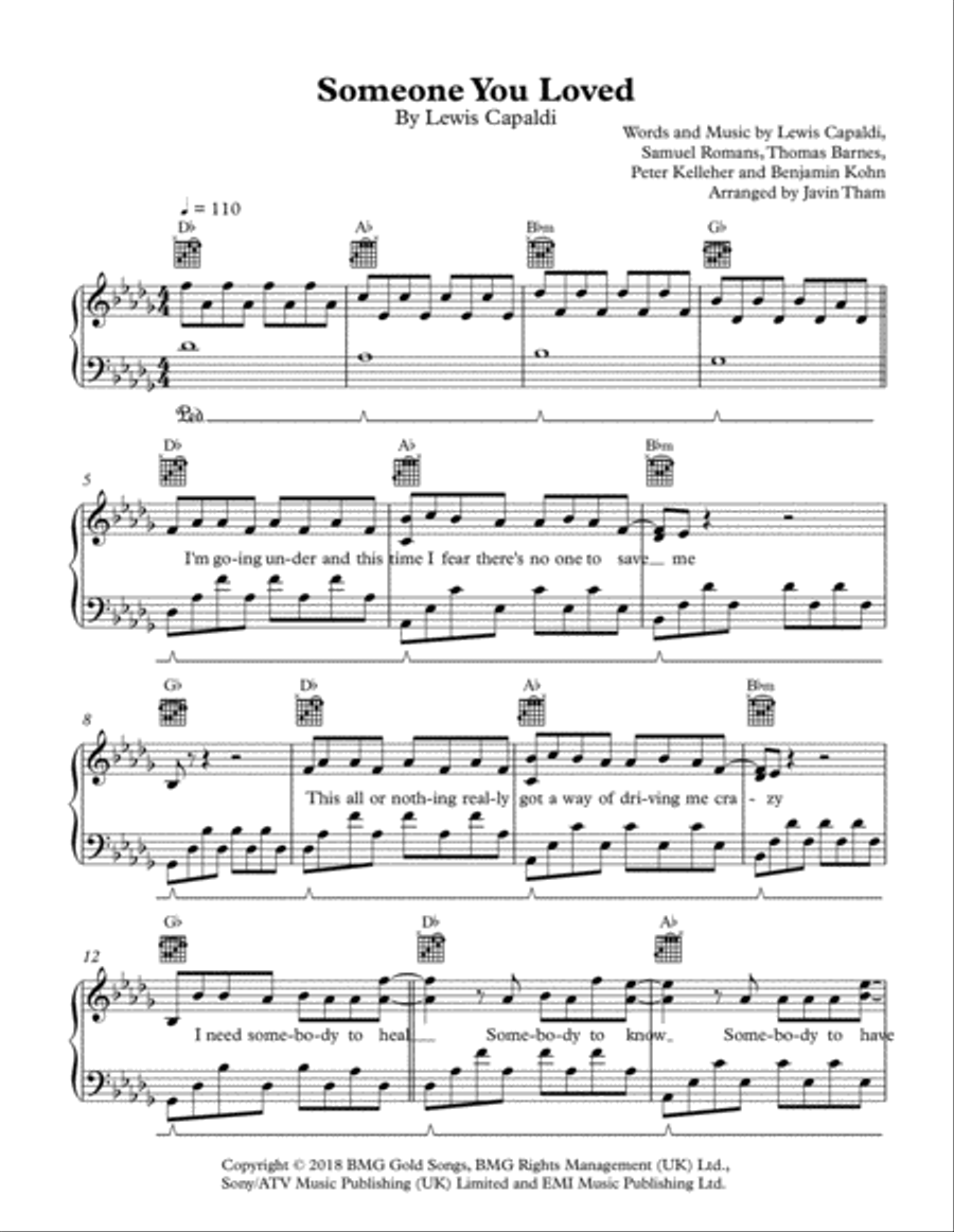 Someone You Loved Someone You Loved Voice scores gallery preview page 1