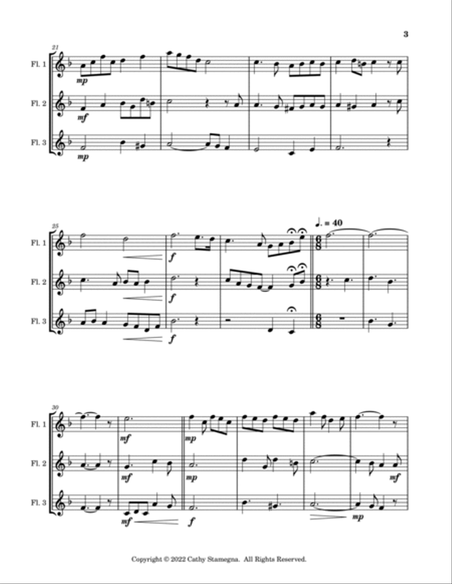 I’ll Take You Home Again, Kathleen (Flute Trio) Flute Trio scores gallery preview page 4