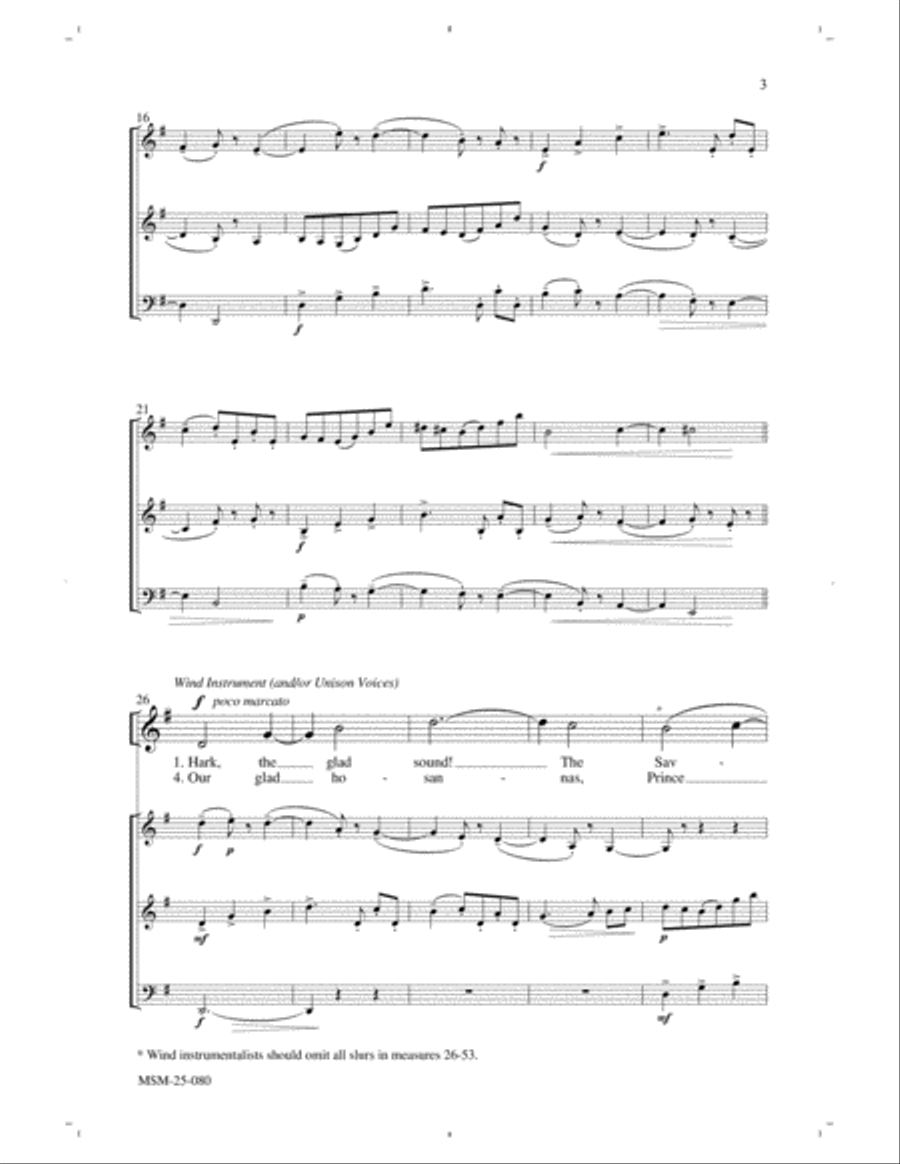 Hark, the Glad Sound! Unison Choir scores gallery preview page 3