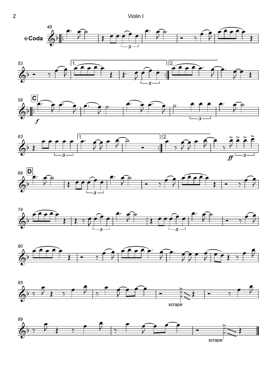 Locked Out Of Heaven String Quartet scores gallery preview page 3