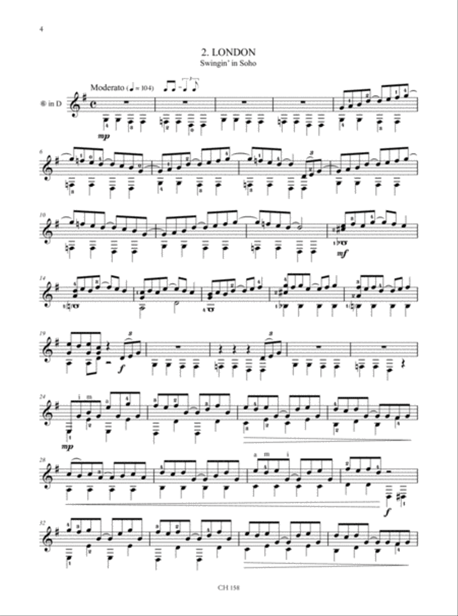 Travelling Guitar. A Journey through my Beloved Cities. 10 Easy Pieces for Guitar (+mp3 files) Acoustic Guitar scores gallery preview page 3