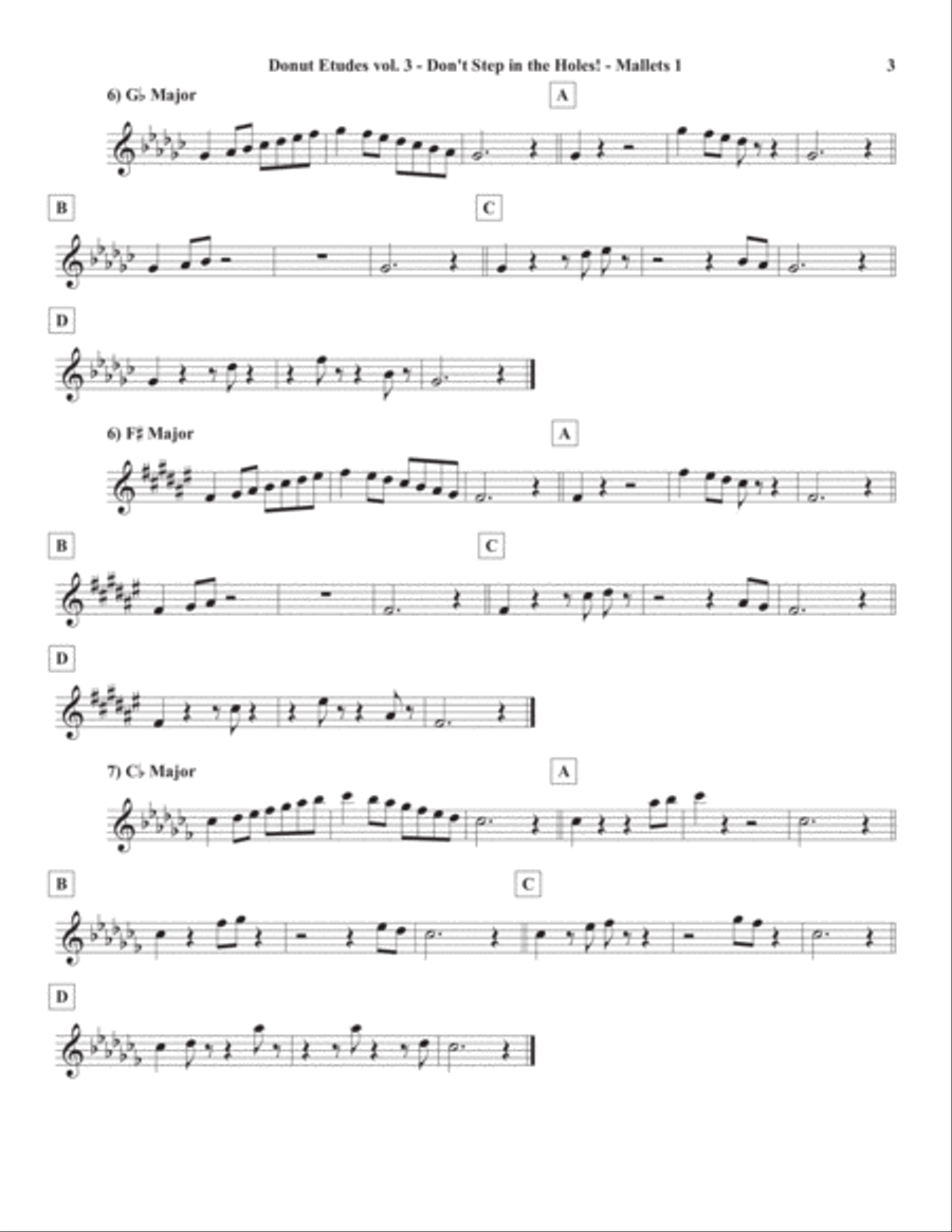 Donut Etudes vol. 3: Don’t Step in the Holes! – Keyboard Percussion (Mallet) Quartet Percussion Ensemble scores gallery preview page 6