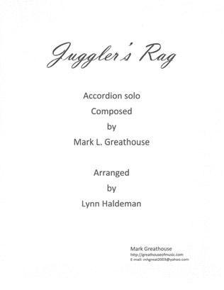 Book cover for Juggler's Rag -- Accordion Solo