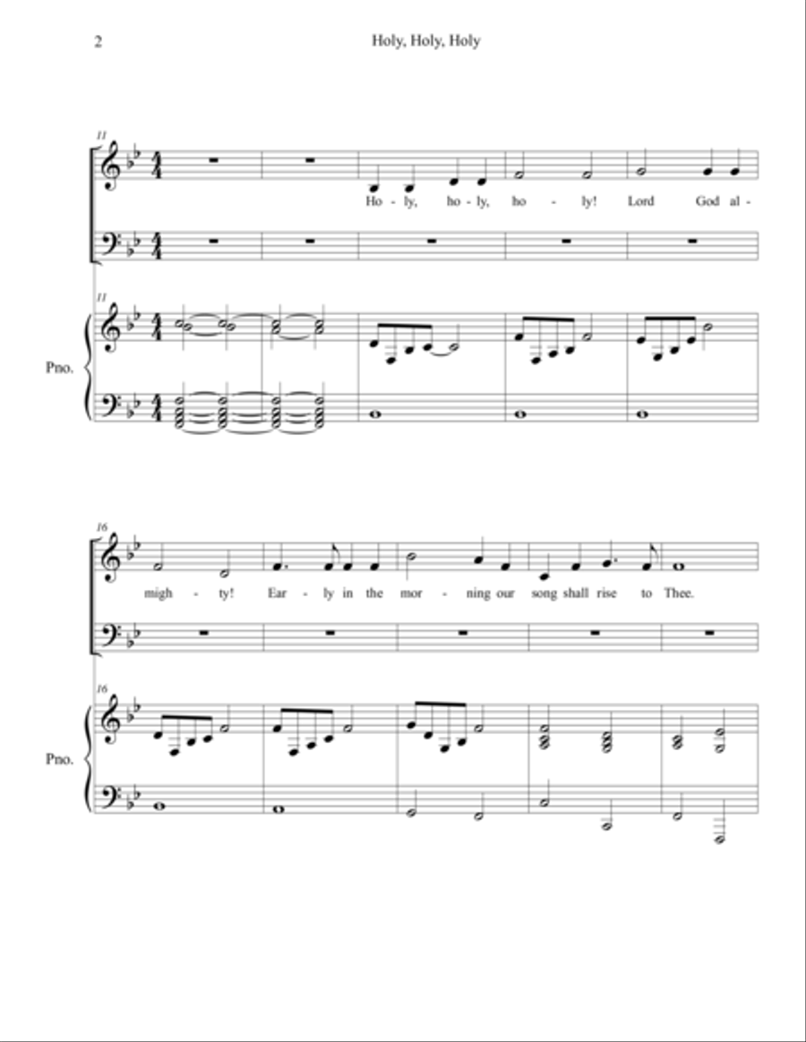 "Holy, Holy, Holy" for SATB choir with Piano Accompaniment image number null