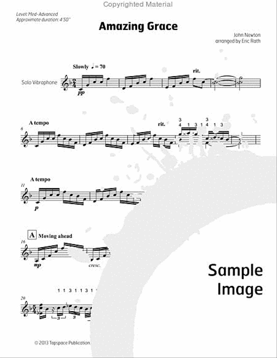 Amazing Grace (solo) Vibraphone scores gallery preview page 5