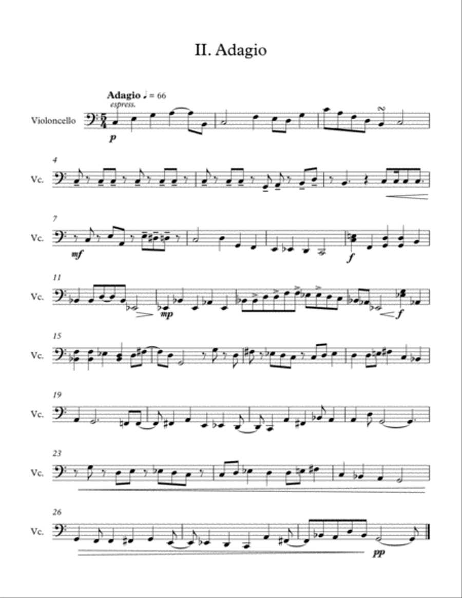 String Quartet in C Major Cello String Quartet scores gallery preview page 3