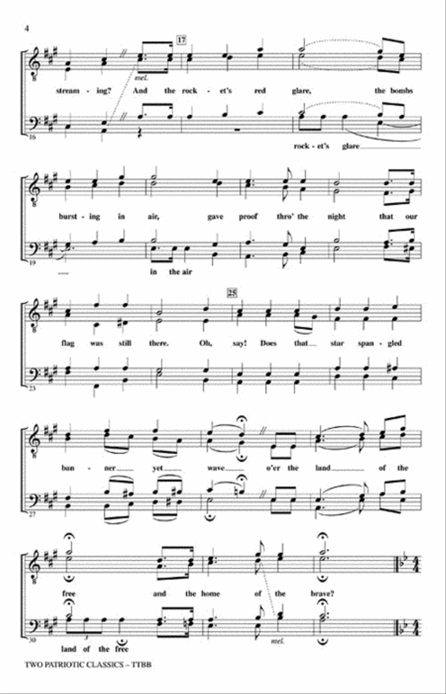 Two Patriotic Classics TTBB scores gallery preview page 3