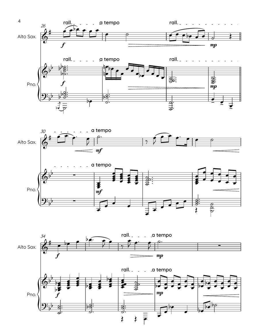 COME BACK TO SORRENTO - alto sax and piano Alto Saxophone scores gallery preview page 4