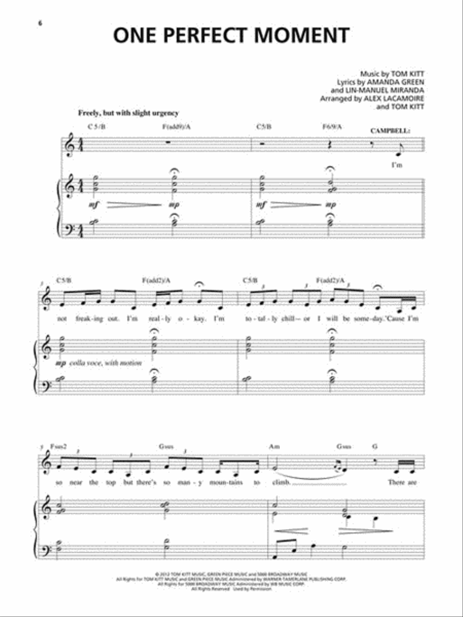Bring It On – The Musical Piano, Vocal, Guitar scores gallery preview page 3