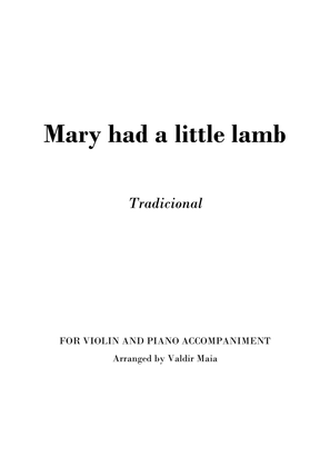 Mary had a little lamb for violin and piano accompaniment