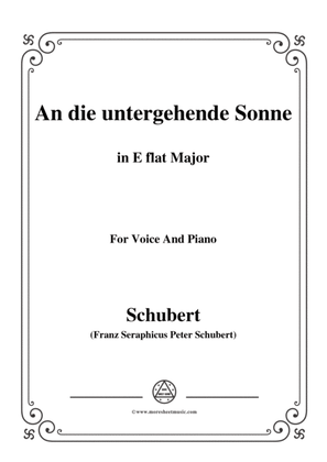 Schubert-An die untergehende Sonne,Op.44,in E flat Major,for Voice&Piano