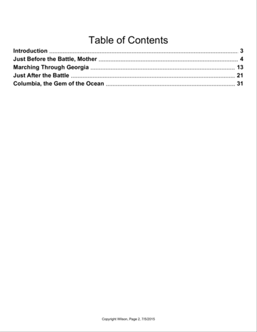 Four Songs of the Civil War Brass Quintet scores gallery preview page 2