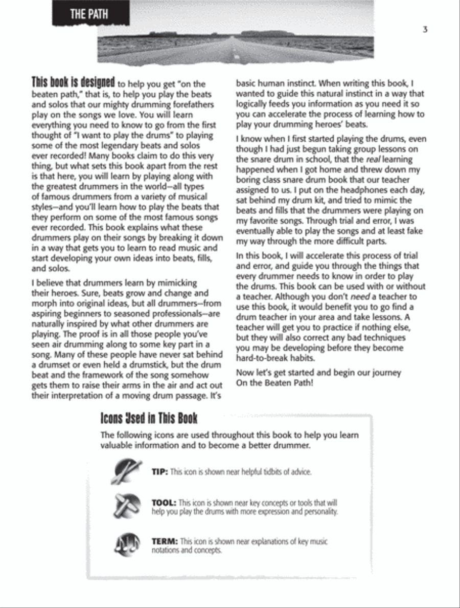 On the Beaten Path -- Beginning Drumset Course, Level 1 Drum Set scores gallery preview page 3
