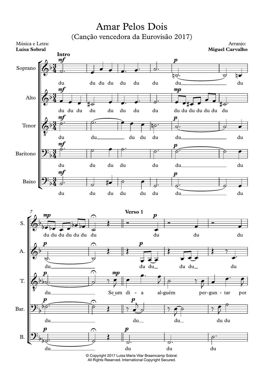 Amar Pelos Dois Amar Pelos Dois Divisi scores gallery preview page 1