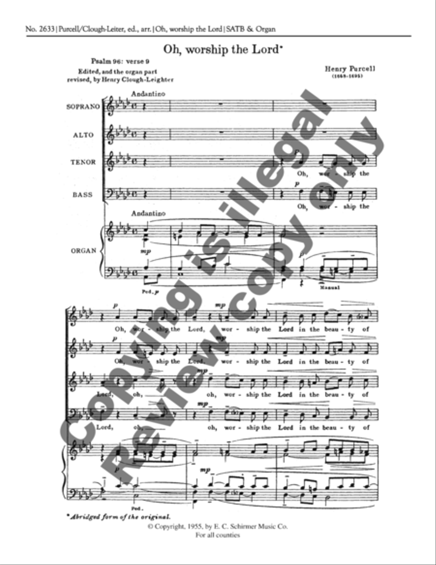 Oh Worship the Lord 4-Part scores gallery preview page 5