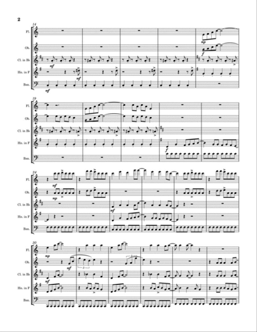 Abba-Medley Woodwind Quintet scores gallery preview page 2