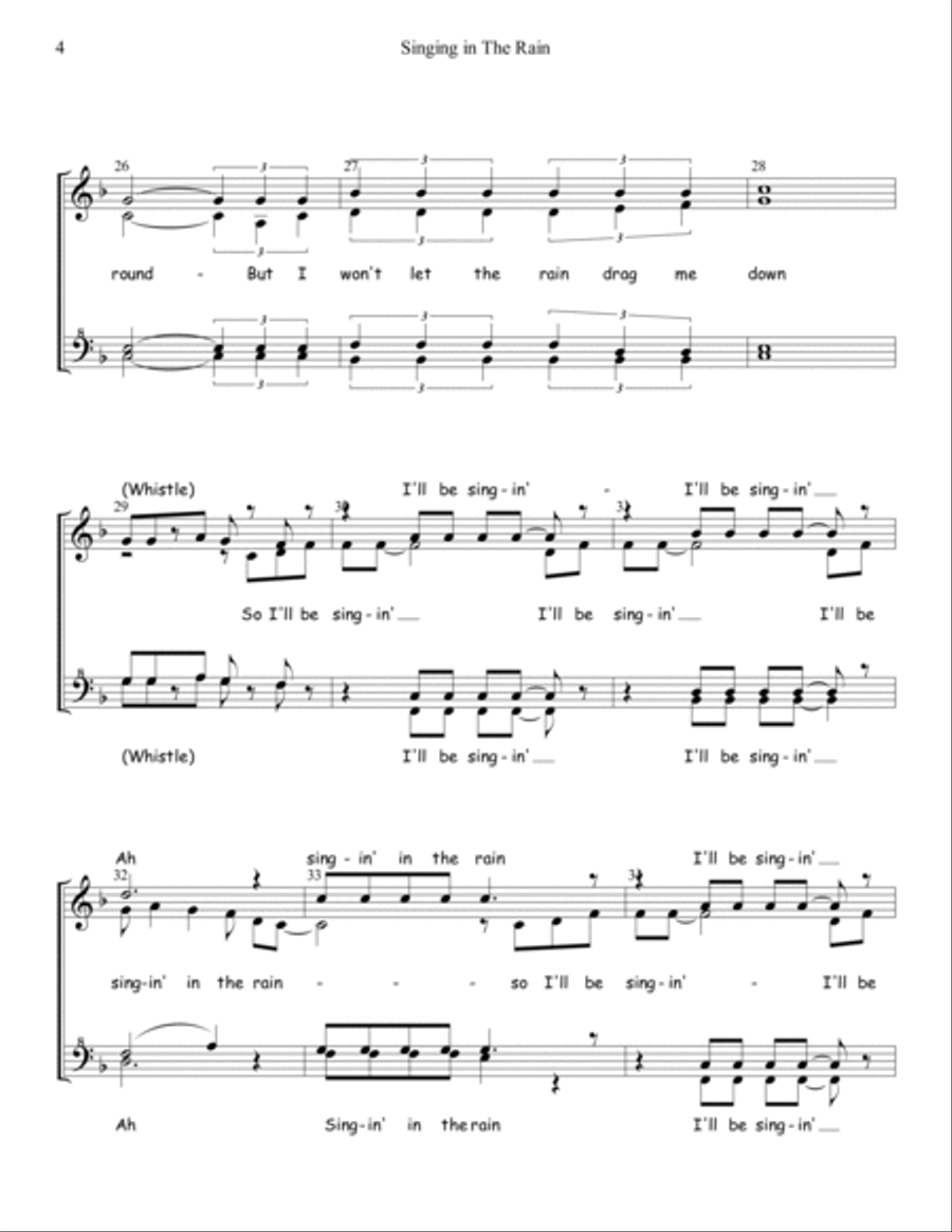 Singing In The Rain SSAA scores gallery preview page 4