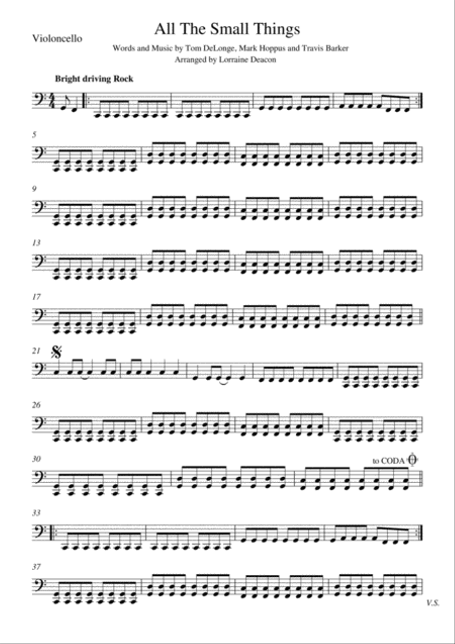 All The Small Things String Quartet scores gallery preview page 1