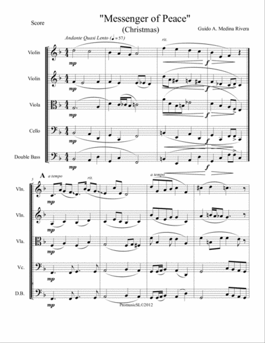 Messenger of Peace String Orchestra scores gallery preview page 1
