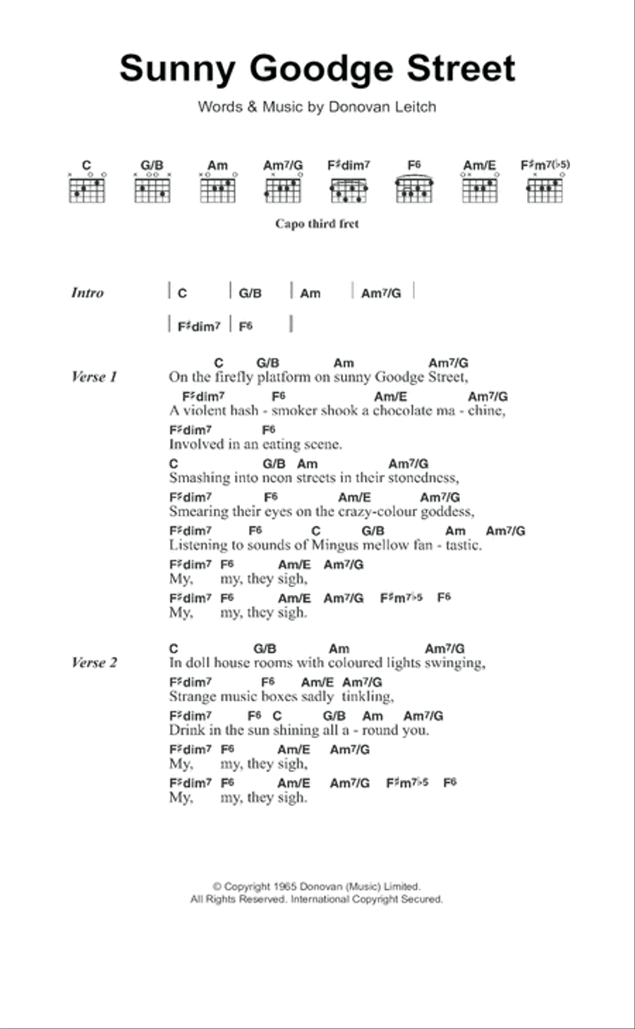 Sunny Goodge Street Acoustic Guitar scores gallery preview page 1
