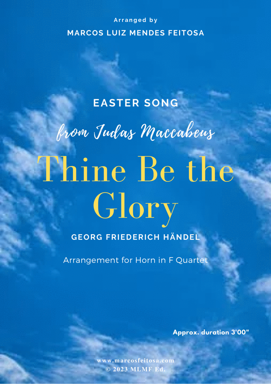 Thine Be the Glory (Maccabeus) - Horn in F Quartet French Horn Quartet scores gallery preview page 1