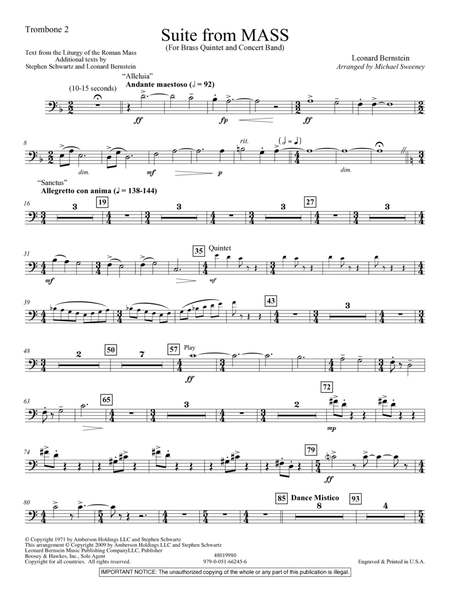 Suite from Mass (arr. Michael Sweeney) - Trombone 2