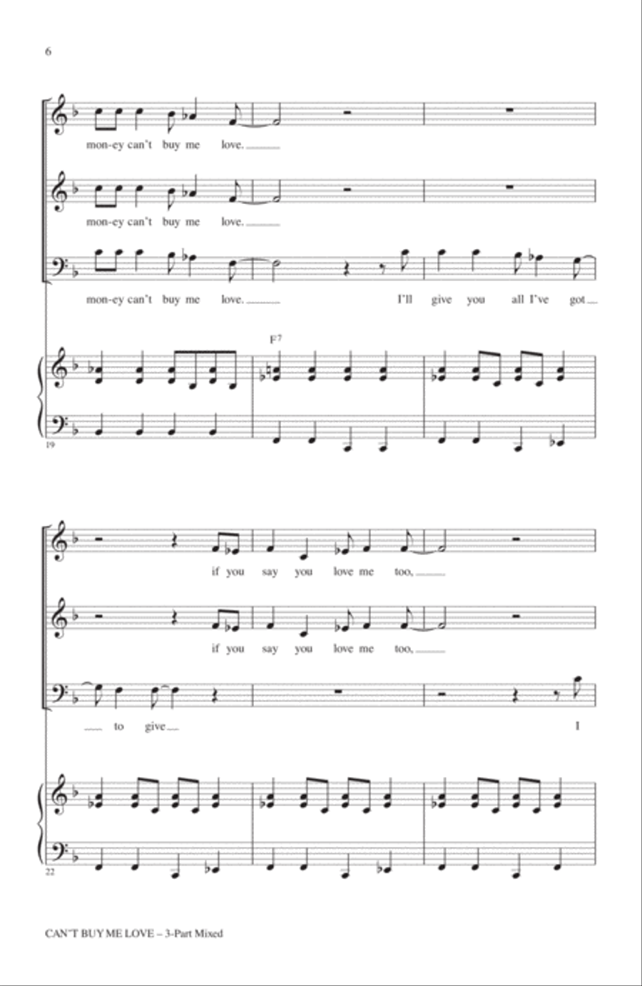 Can't Buy Me Love 3-Part scores gallery preview page 4