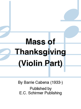 Mass of Thanksgiving (Violin part)