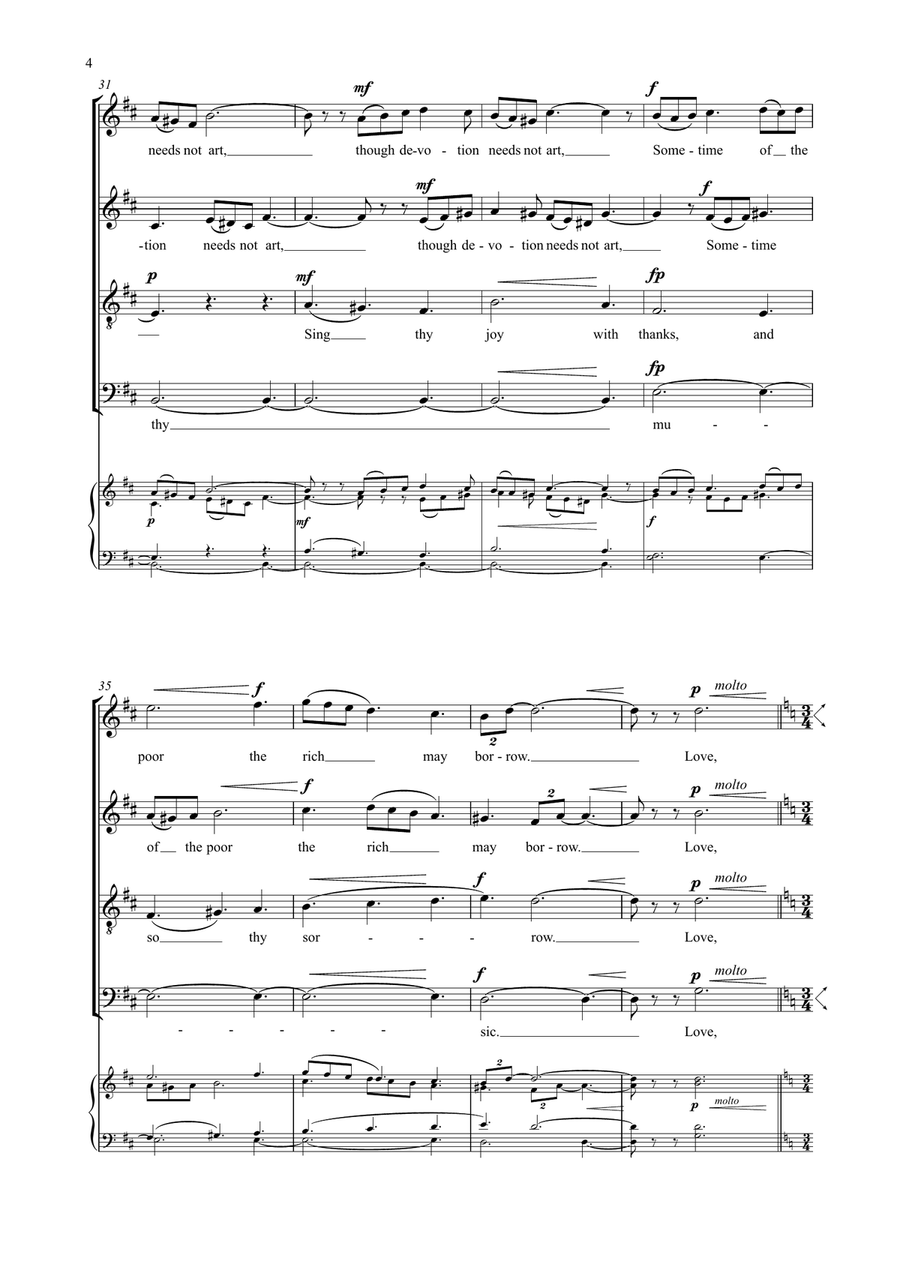 Four Sacred Songs (for unaccompanied mixed voices) Divisi scores gallery preview page 5