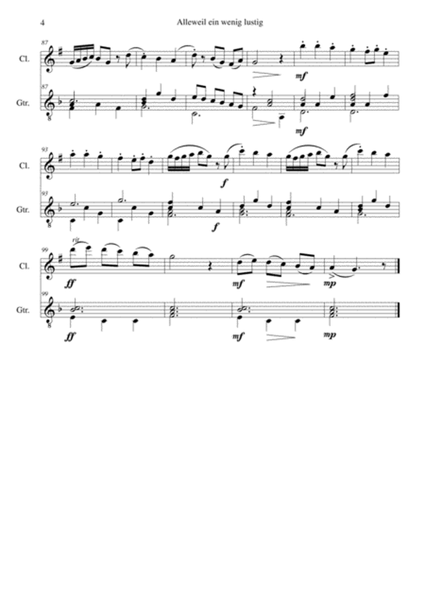 Variations on Alleweil ein wenig lustig for clarinet and guitar image number null