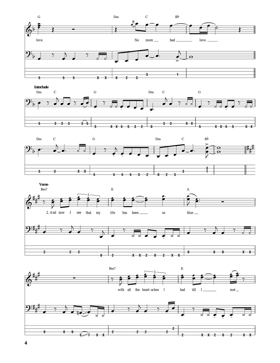 Bad Love Acoustic Guitar scores gallery preview page 4