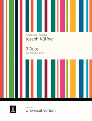 Book cover for Duos, 3, Op. 81, 2 Clarinets