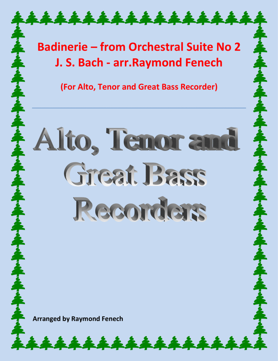 Badinerie - J.S.Bach - for Alto, Tenor and Great Bass Recorders Alto Recorder scores gallery preview page 1