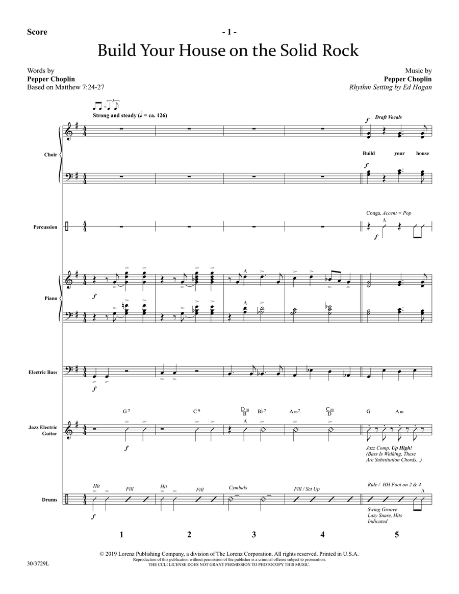 Build Your House on the Solid Rock - Rhythm Score and Parts (Digital Download) Rhythm Section scores gallery preview page 3