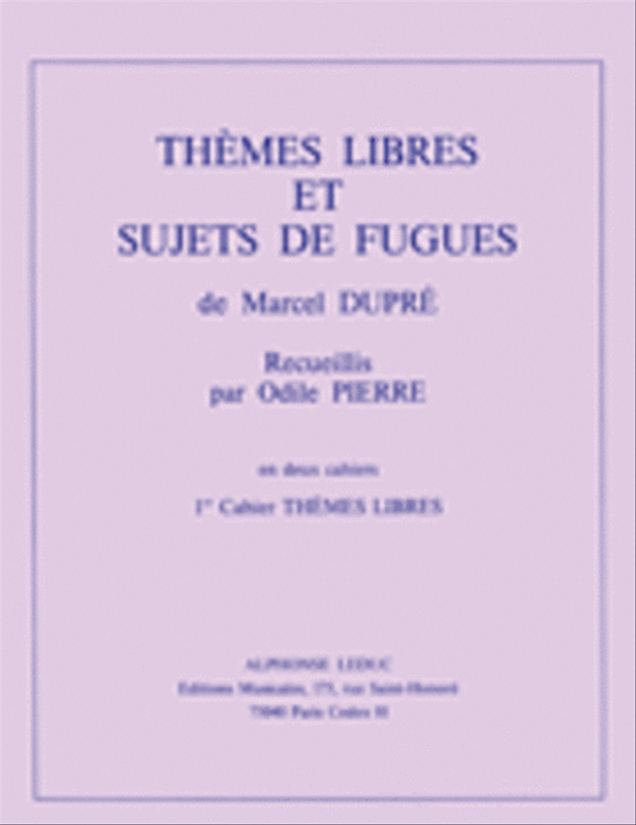 Themes Libres Et Sujets De Fugues Vol.1: Themes Libres (organ) Organ scores gallery preview page 1