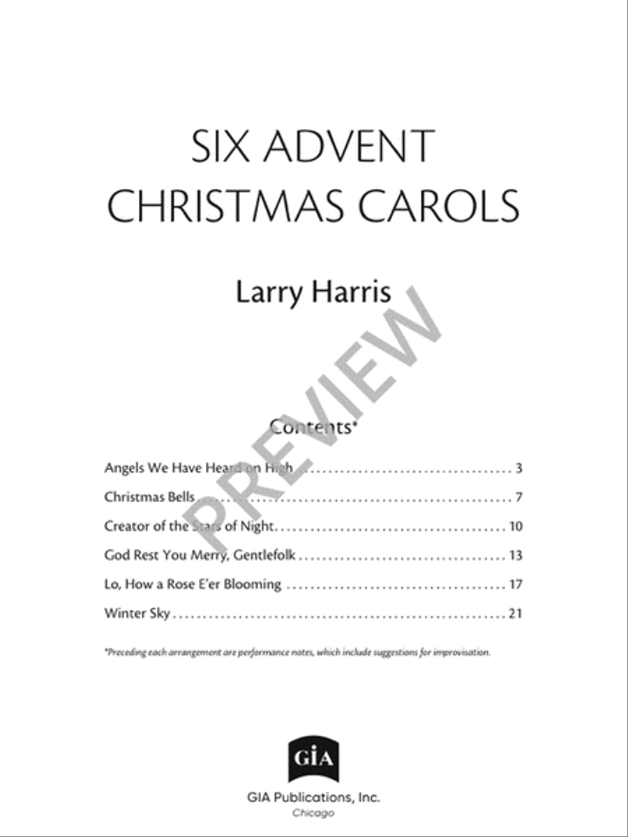 Six Advent Christmas Carols Christmas scores gallery preview page 3
