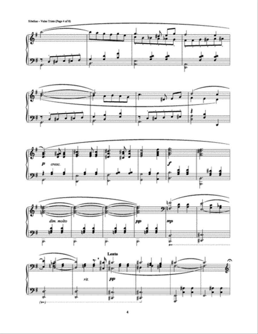 Valse Triste Piano Solo scores gallery preview page 4
