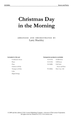 Book cover for Christmas Day in the Morning - Instrumental Ensemble Score and Parts