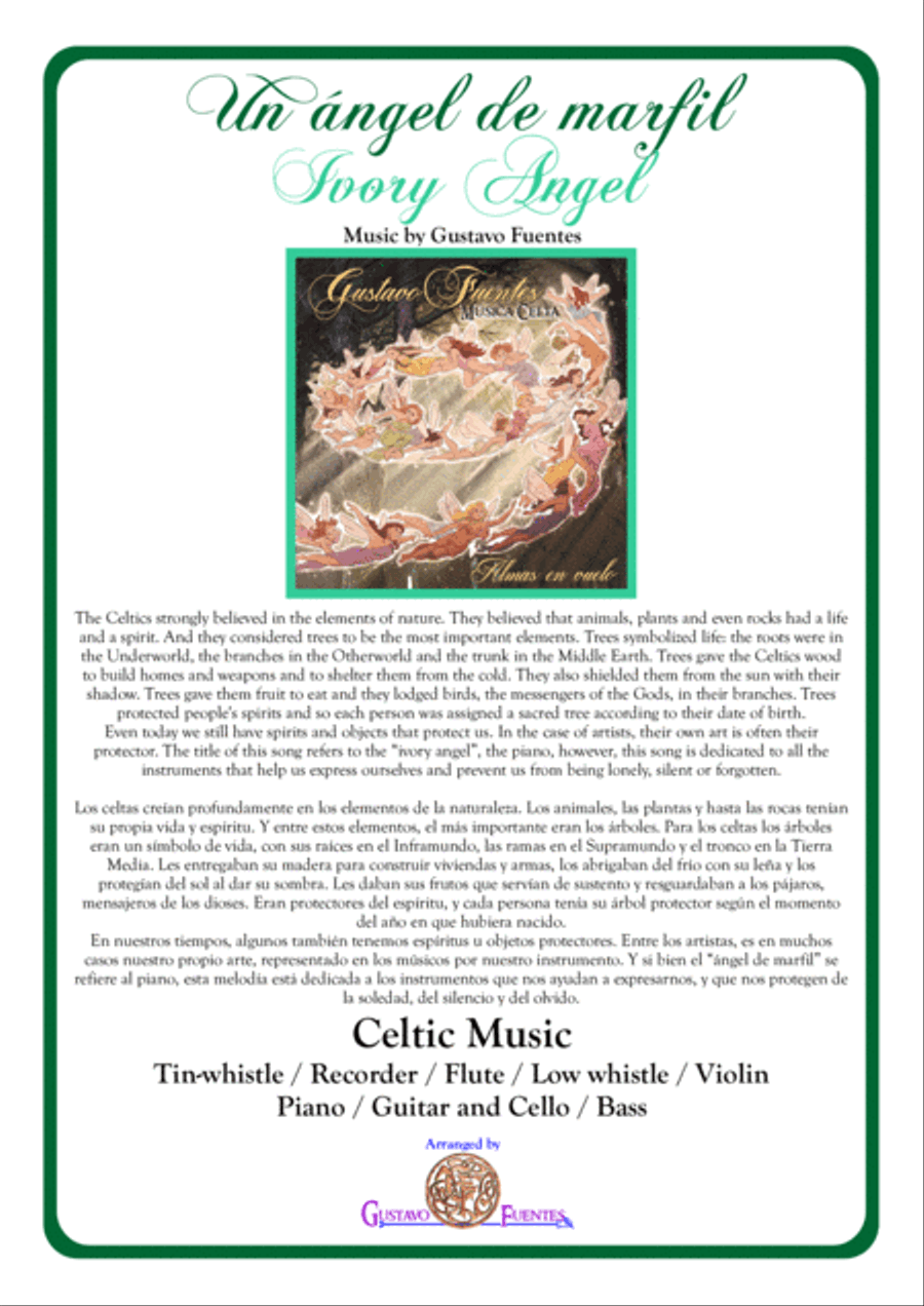 Un ángel de marfil (Ivory Angel), Celtic Song by Gustavo Fuentes Small Ensemble scores gallery preview page 1