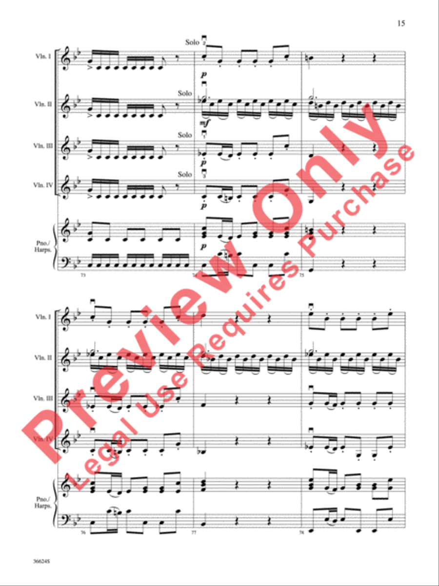 Violins Go Vivaldi -- Two Movements for Violin Quartet Small Ensemble scores gallery preview page 16