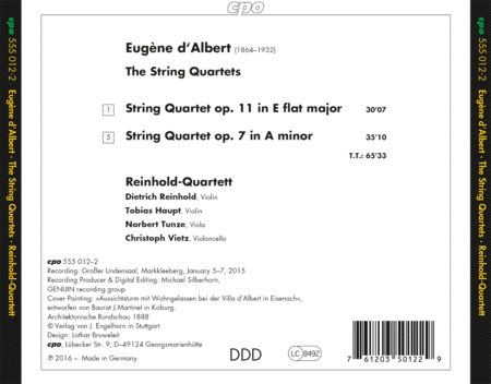 Eugen d'Albert: Complete String Quartets  Sheet Music