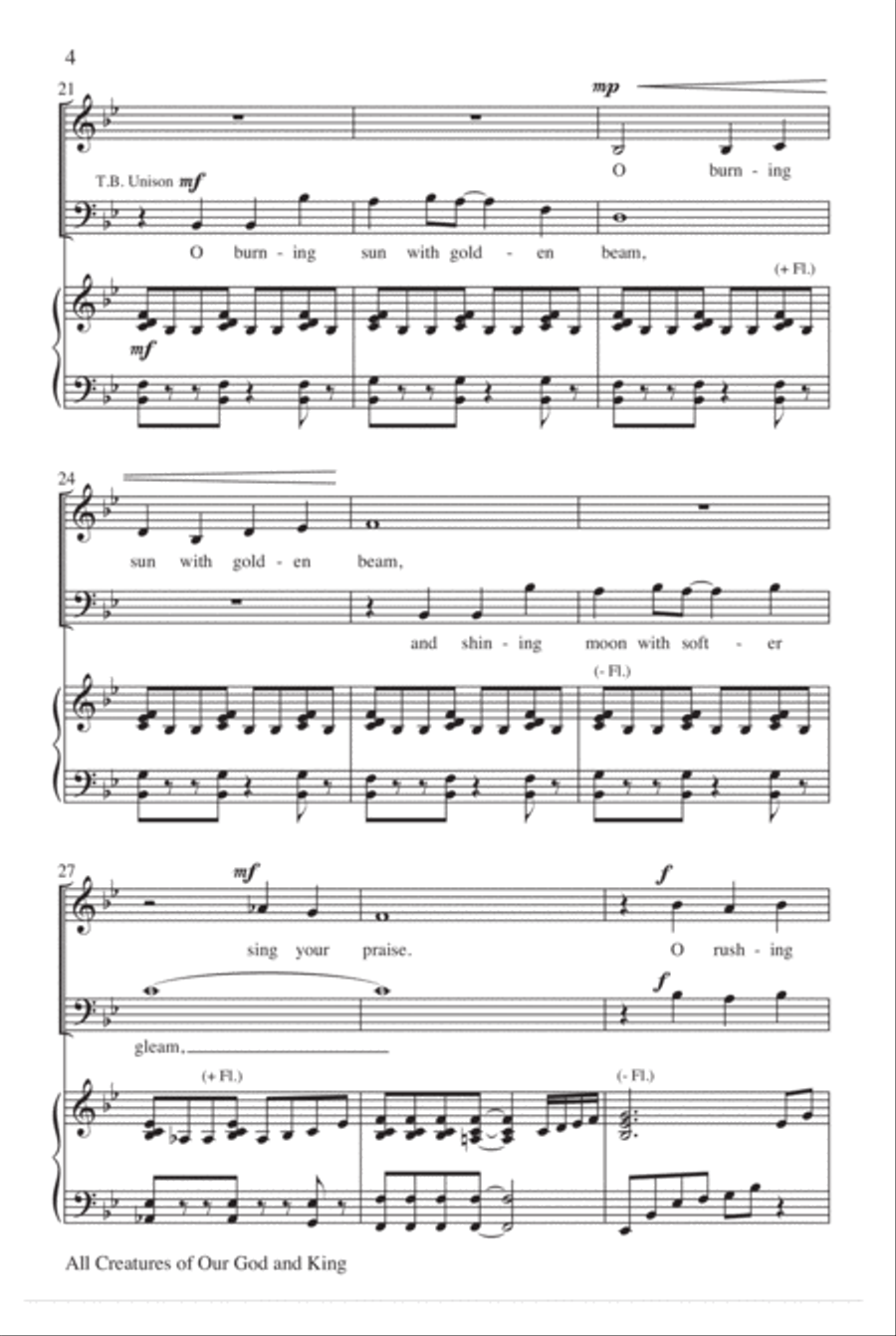 All Creatures of Our God and King 4-Part scores gallery preview page 4